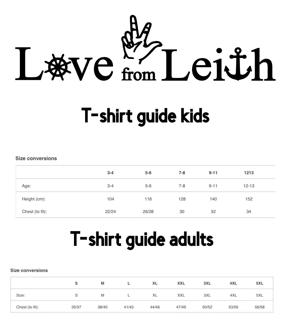 Size guide.
