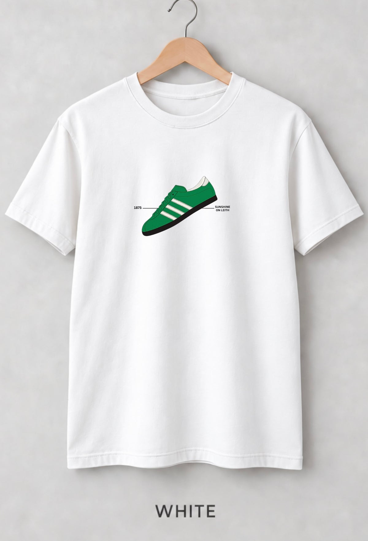 Sunshine on Leith 1875 Trainer Tee – Leith Football Inspired T-Shirt kids and adults