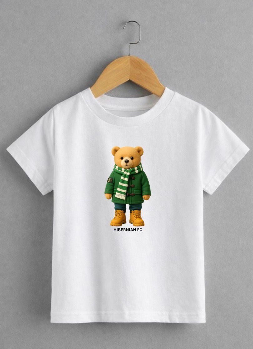 Hibernian Teddy Bear T-Shirt | Kids & Adults Football Fan Tee | Cute Hibs Supporter Top |