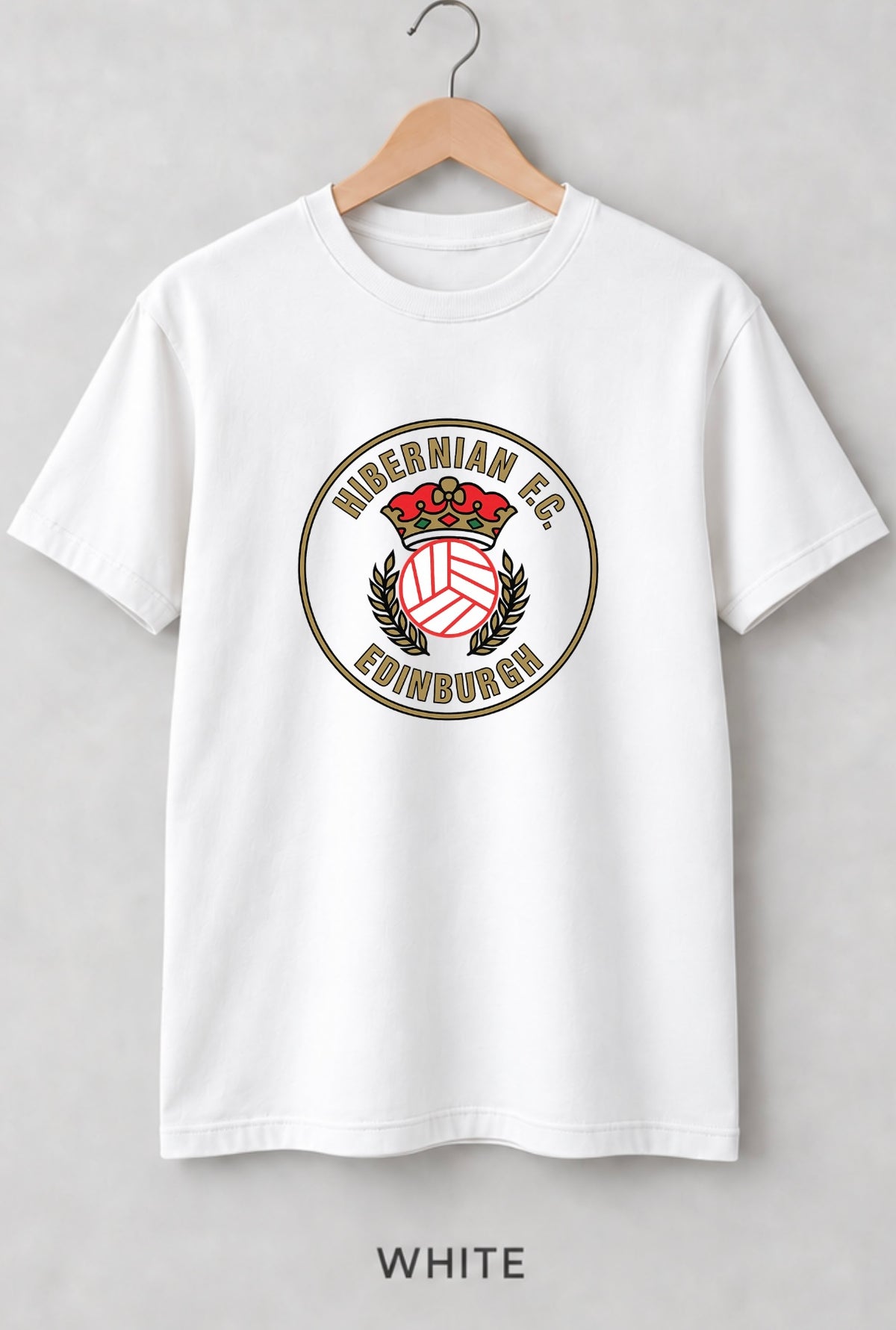 Hibernian FC Edinburgh Crest T-Shirt – Kids & Adults Football Tee (Black, White & Green