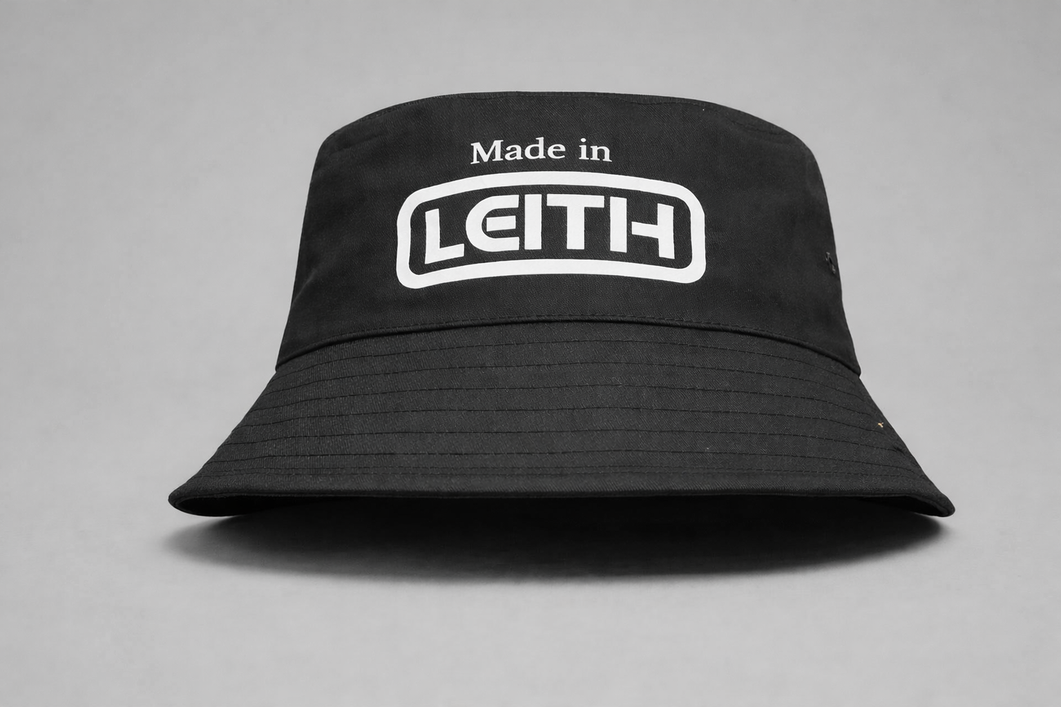 Made in Leith Bucket Hat – Printed Logo | Black, White & Green | Unisex Streetwear Hat