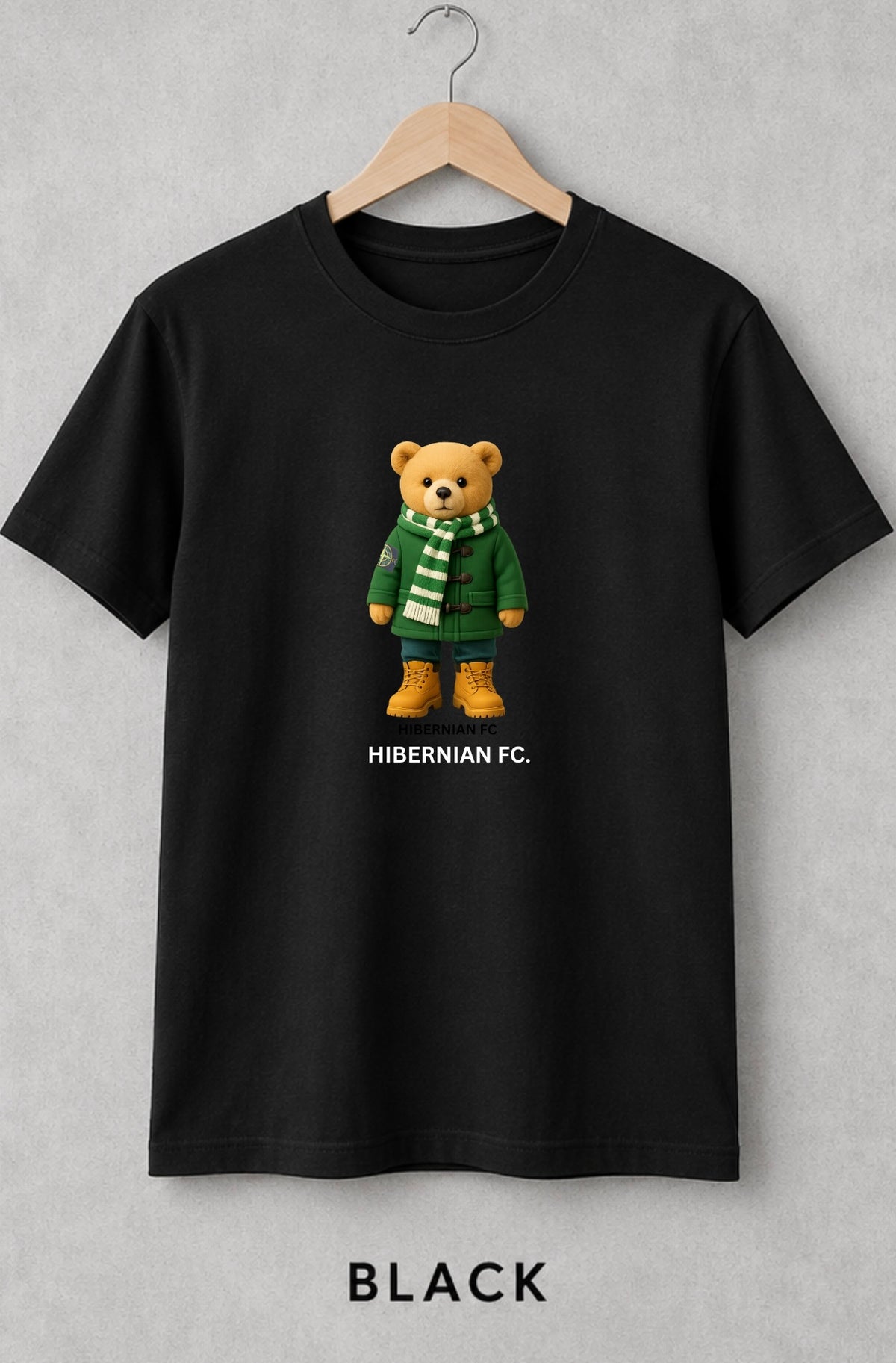 Hibernian Teddy Bear T-Shirt | Kids & Adults Football Fan Tee | Cute Hibs Supporter Top |