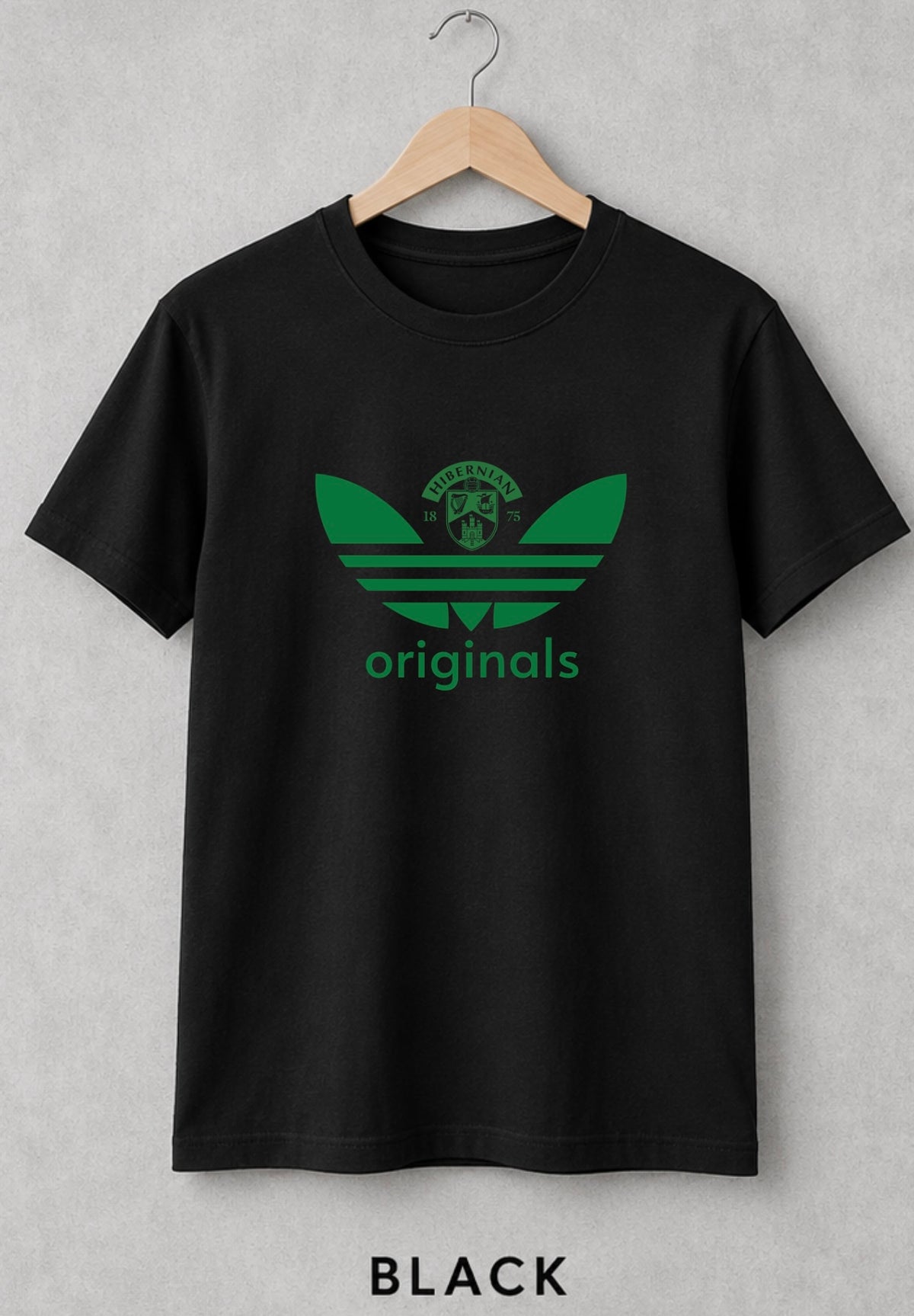 Hibernian Inspired Originals T-Shirts – Hibs Style Graphic Tee – Green, Black & White Football Fan Top kids & adults