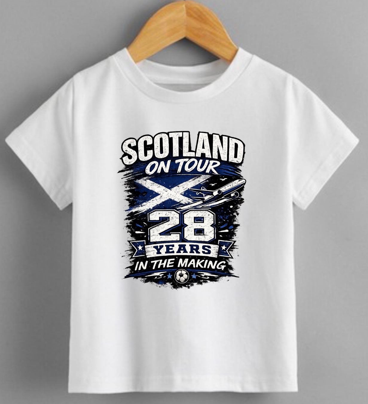 Scotland On Tour 2026 T-Shirt – 28 Years In The Making | Scotland World Cup Shirt | Tartan Army Tee | Funny Football Fan Top | Adults & Kids