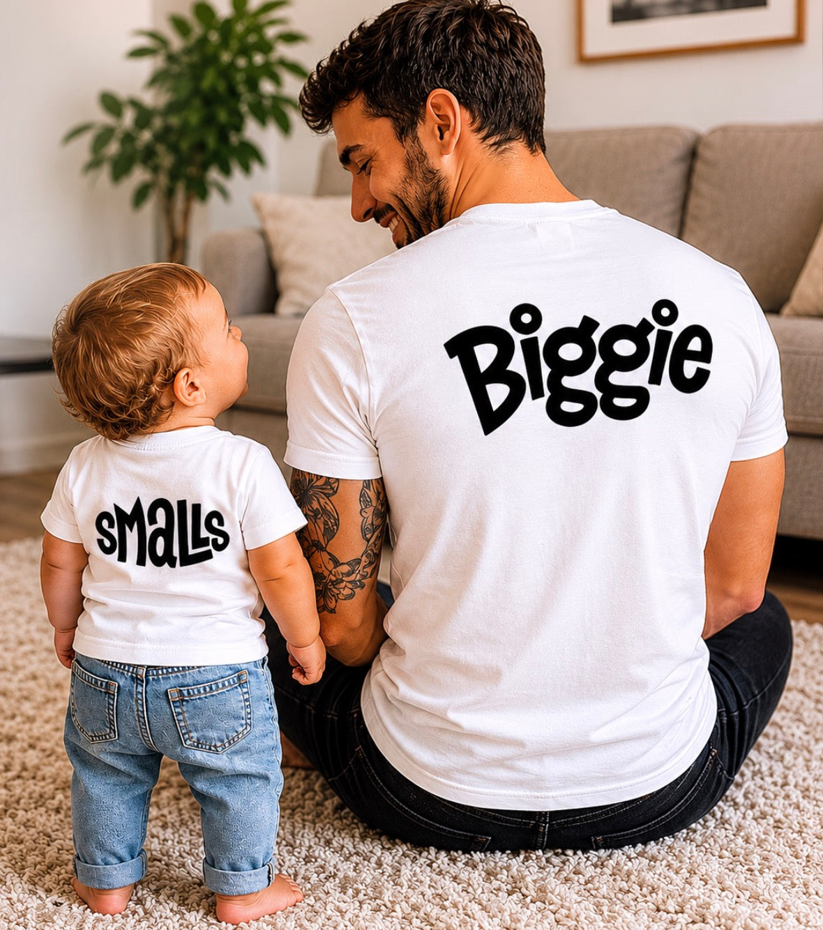 Biggie & Smalls Matching Family T-Shirts & Babygrows | Daddy & Me, Mummy & Me Set, cousins and friends