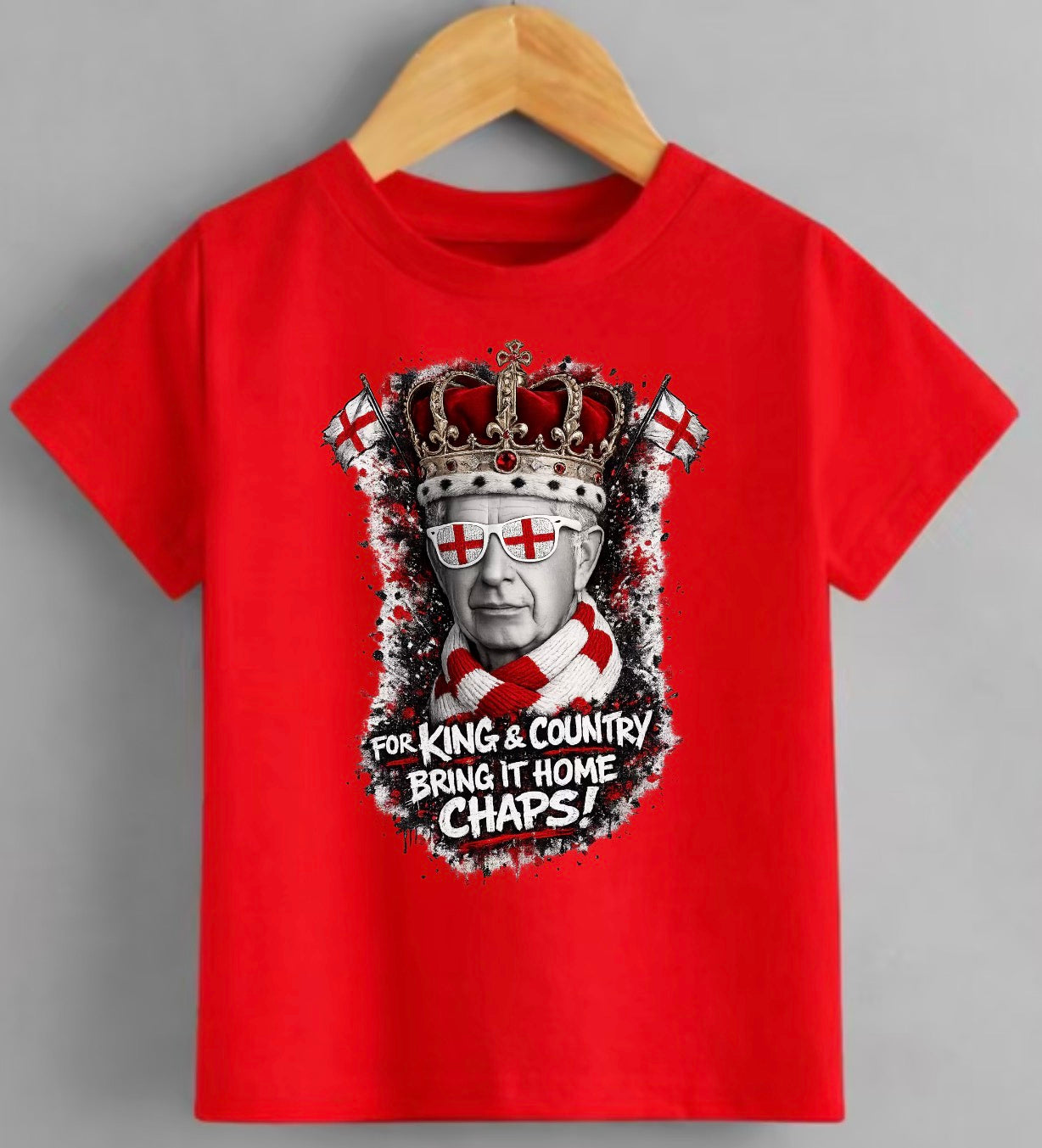England “For King & Country Bring It Home Chaps” T-Shirt – Funny England Football Tee for Kids & Adults | World Cup Fan Shirt