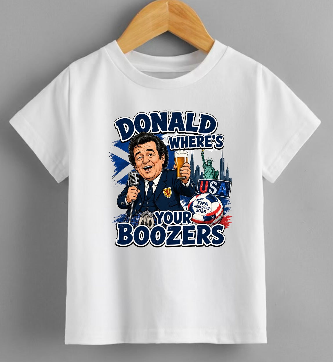 Donald where’s your boozers T-shirt! Scotland World Cup T-shirt KIDS & ADULTS Scotland USA World Cup 2026 Fan Tee