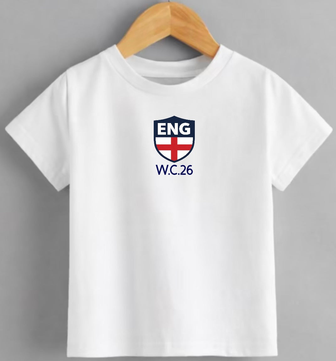 England On Tour 2026 T-Shirt – ENG Crest W.C.26 | Kids & Adults Matching Football Tops