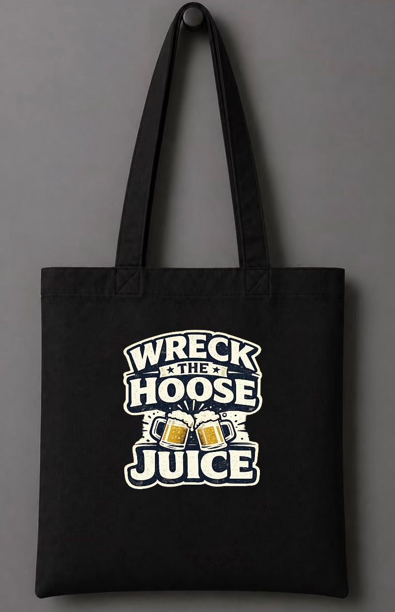 Scottish Bevvy Tote Bag – “Wreck The Hoose Juice” / “Cairy Oot Carrier” / “100% Pure Scottish Hydration” Funny Alcohol Carry Bag/ scottish world cup gift