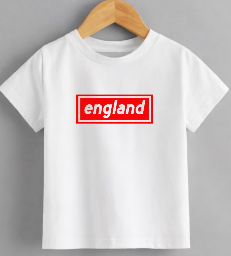 England Box Logo T-Shirt – Oasis Inspired Football Tee | England Fan Shirt | Kids & Adults Sizes | World Cup 2026 England Top