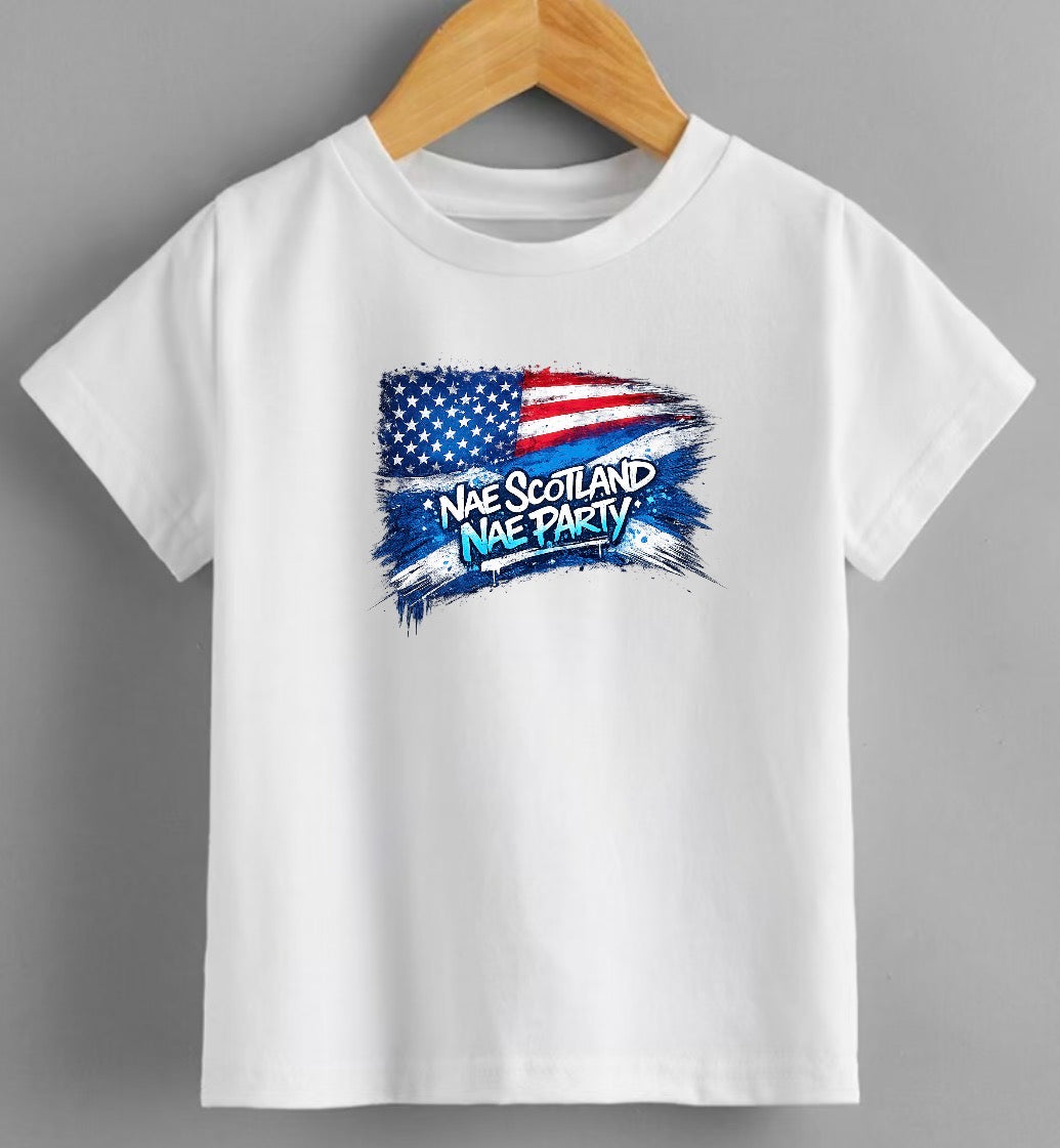 Nae Scotland Nae Party T-Shirt – Scotland USA Tour 2026 | Kids & Adults Football Fan Tee