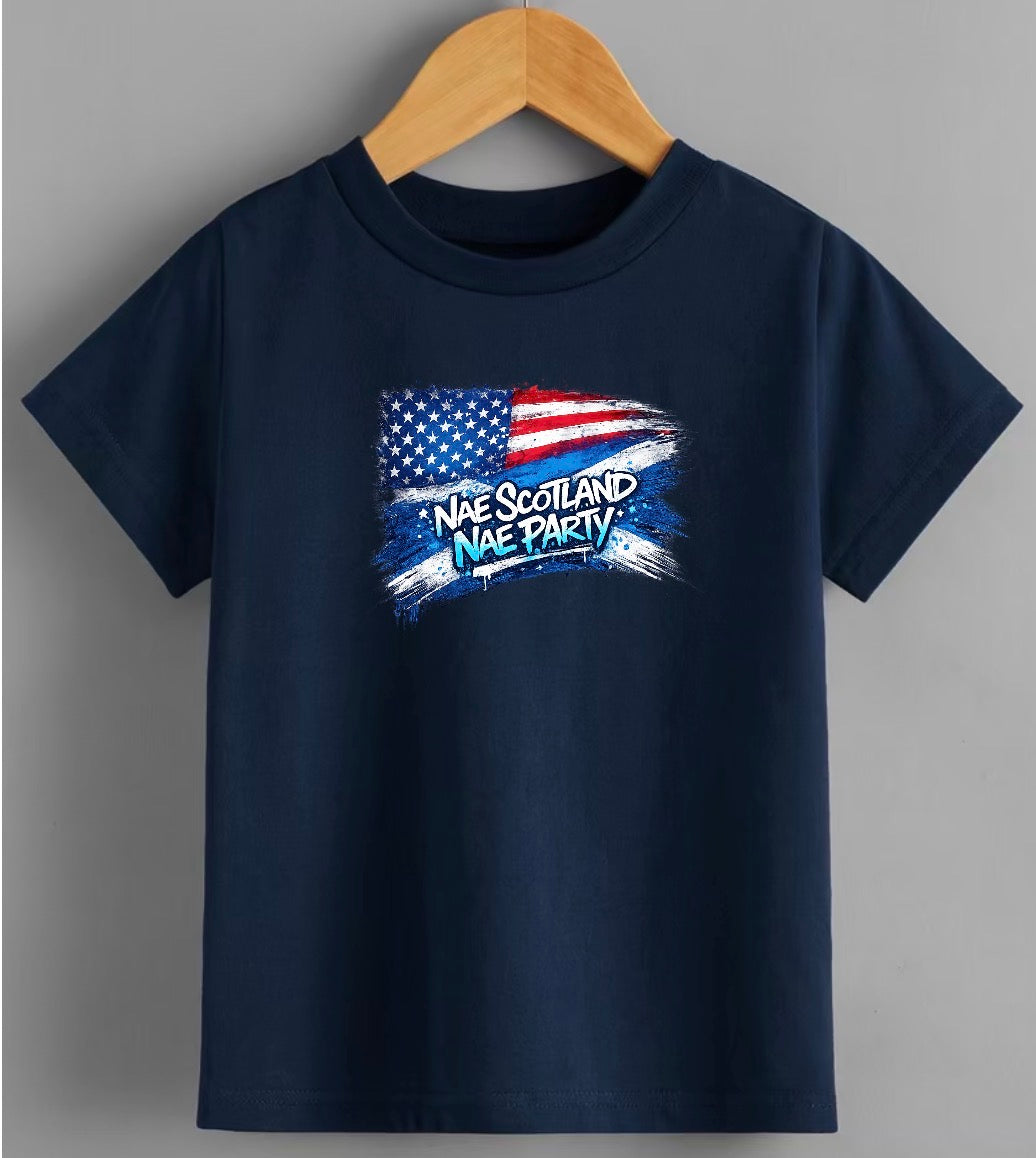 Nae Scotland Nae Party T-Shirt – Scotland USA Tour 2026 | Kids & Adults Football Fan Tee