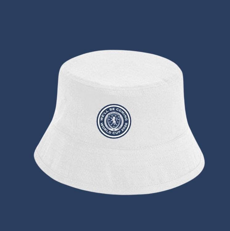Scotland bucket hats – Printed Logo |Navy & White & Green | Unisex Streetwear Hat we’ll be coming
