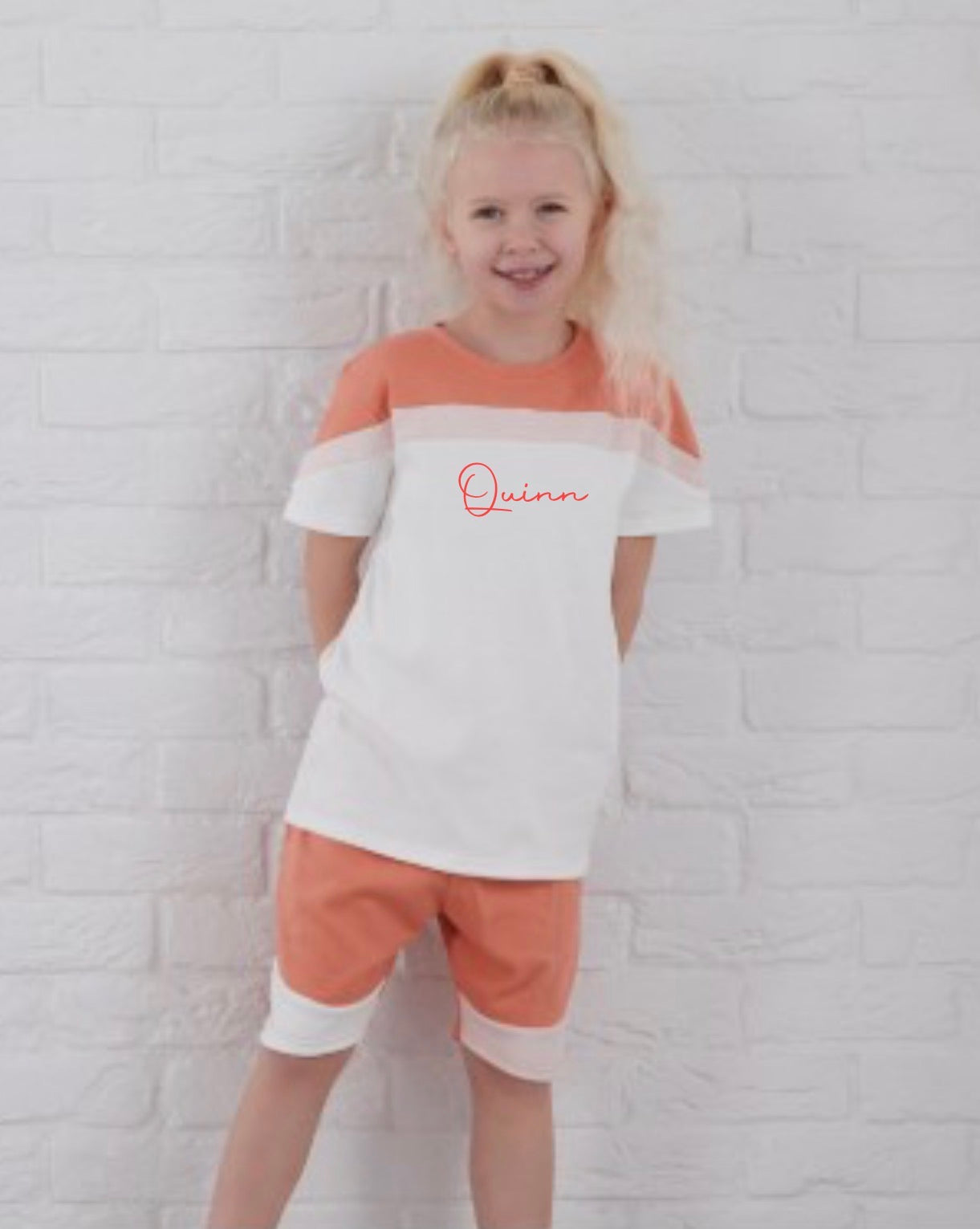 Personalised Kids Summer Lounge Set | Custom Name T-Shirt & Shorts Co-Ord Outfit | Boys & Girls Matching Set