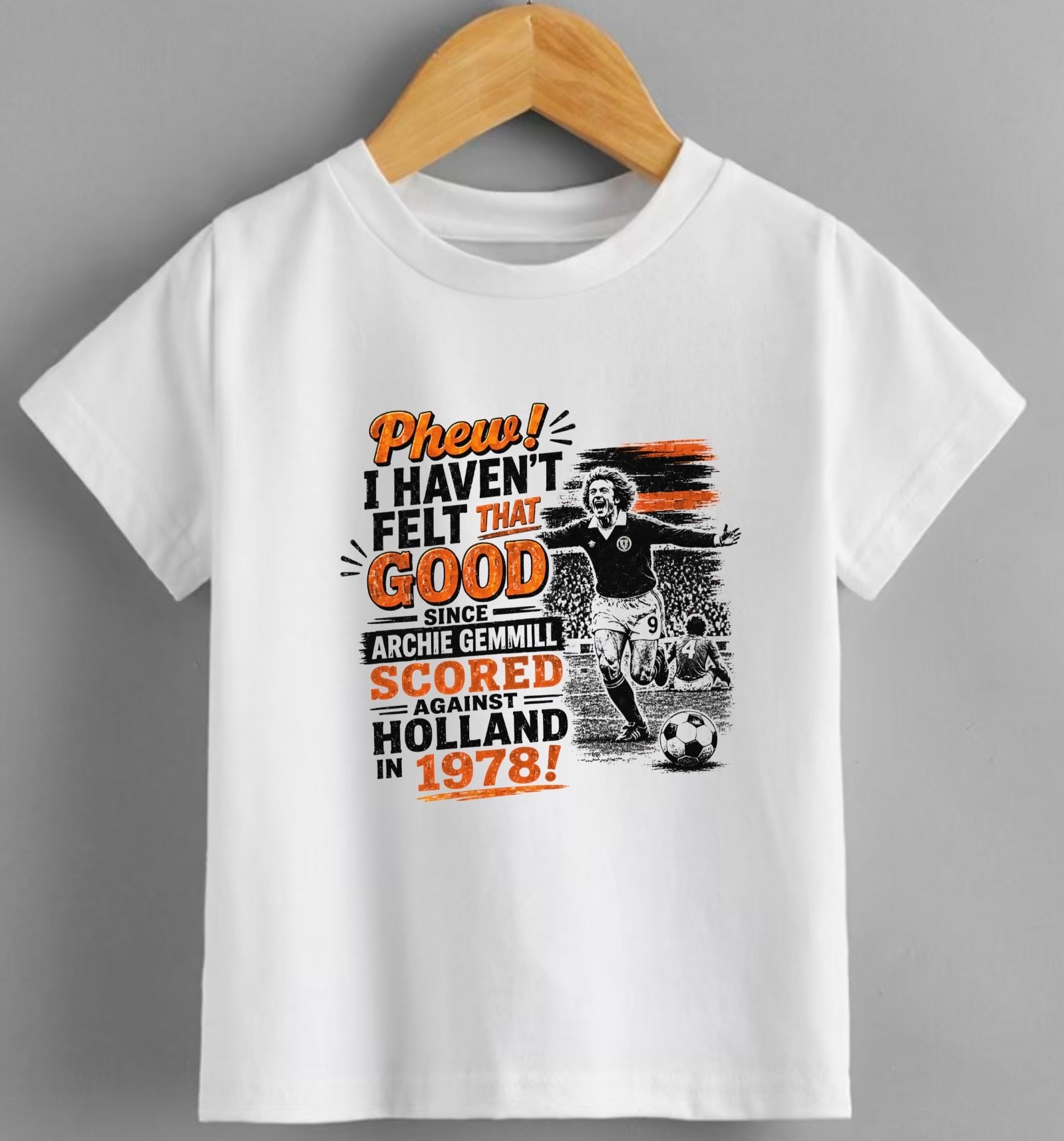 Scotland Archie Gemmill 1978 T-Shirt | Funny Scotland Fan Tee | Retro Football Supporters Shirt | Scotland World Cup Merch kids & adults