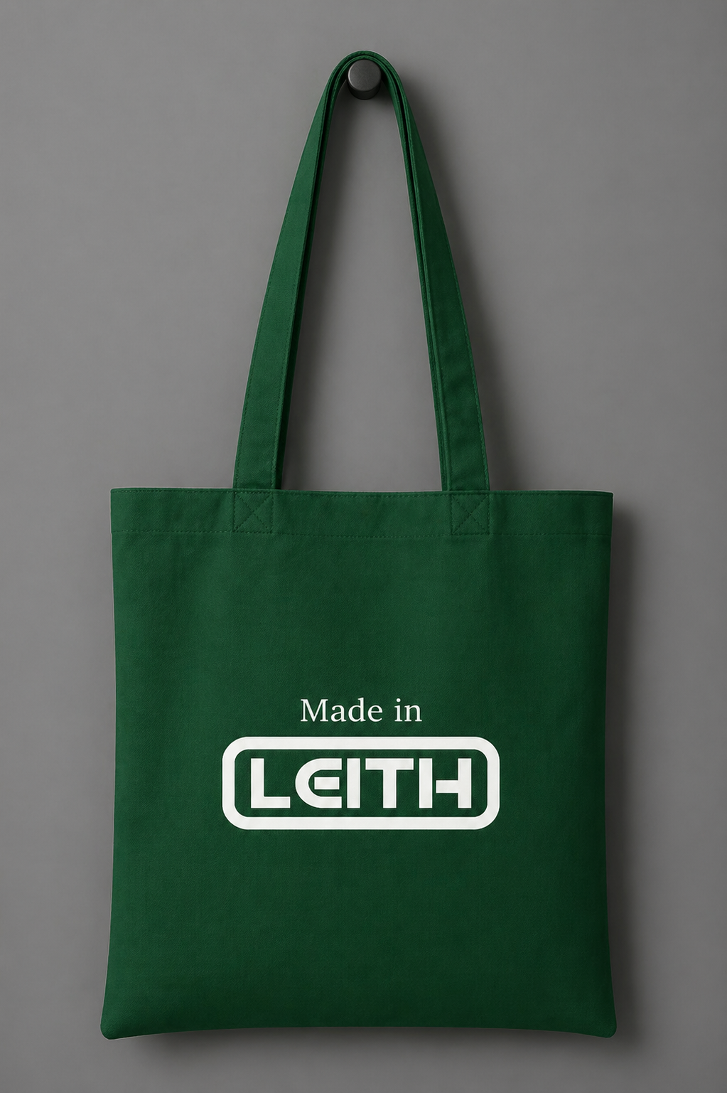 Made in Leith Tote Bag – Stylish Cotton Shopper Bag | Black, Green & Pink Reusable Everyday Bag (Copy)