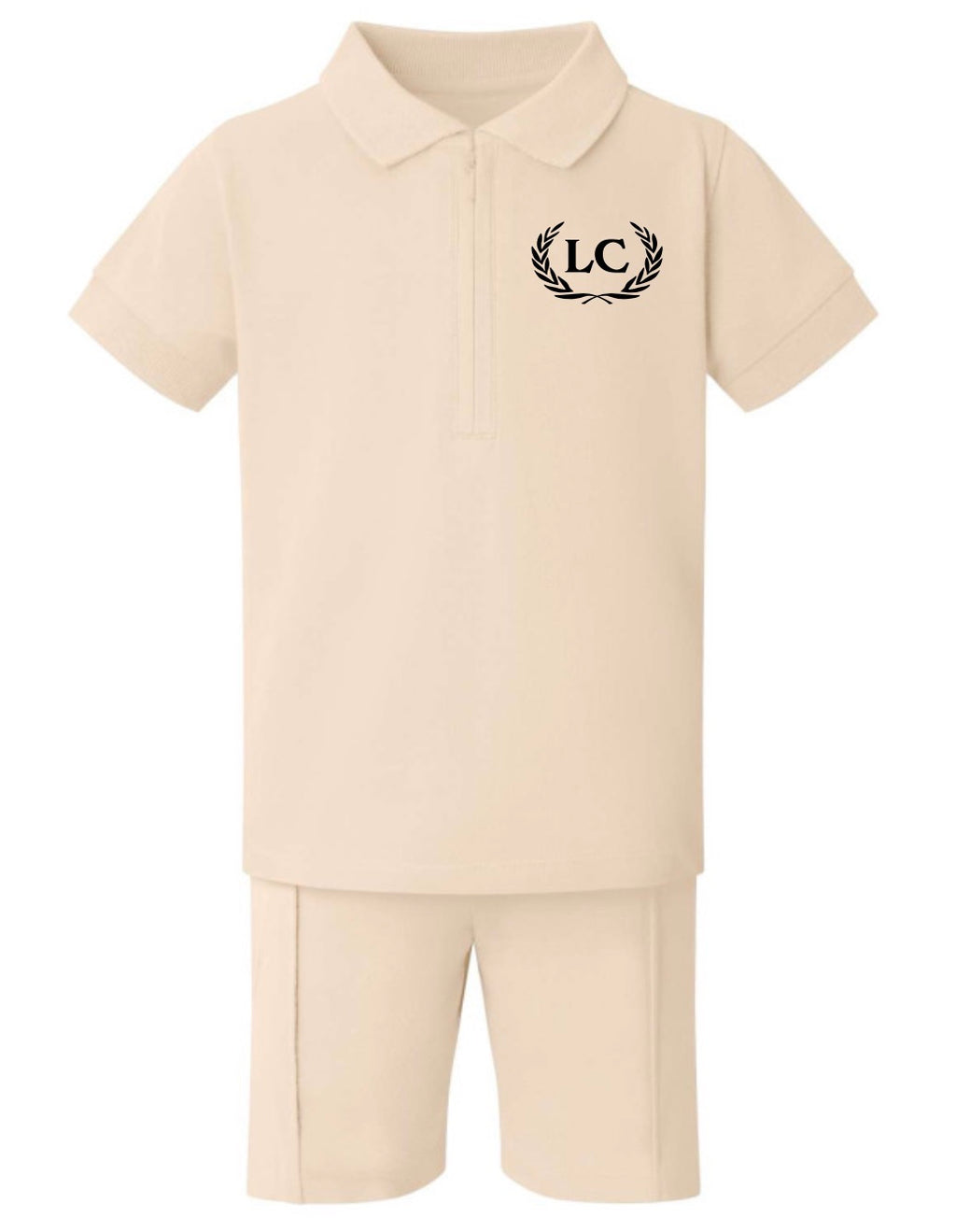 Kids Personalised Zip Up Short Set | Custom Initials Summer Lounge Set | Boys & Girls Co-Ord Outfit
