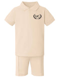 Kids Personalised Zip Up Short Set | Custom Initials Summer Lounge Set | Boys & Girls Co-Ord Outfit