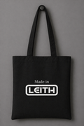 Made in Leith Tote Bag – Stylish Cotton Shopper Bag | Black, Green & Pink Reusable Everyday Bag (Copy)