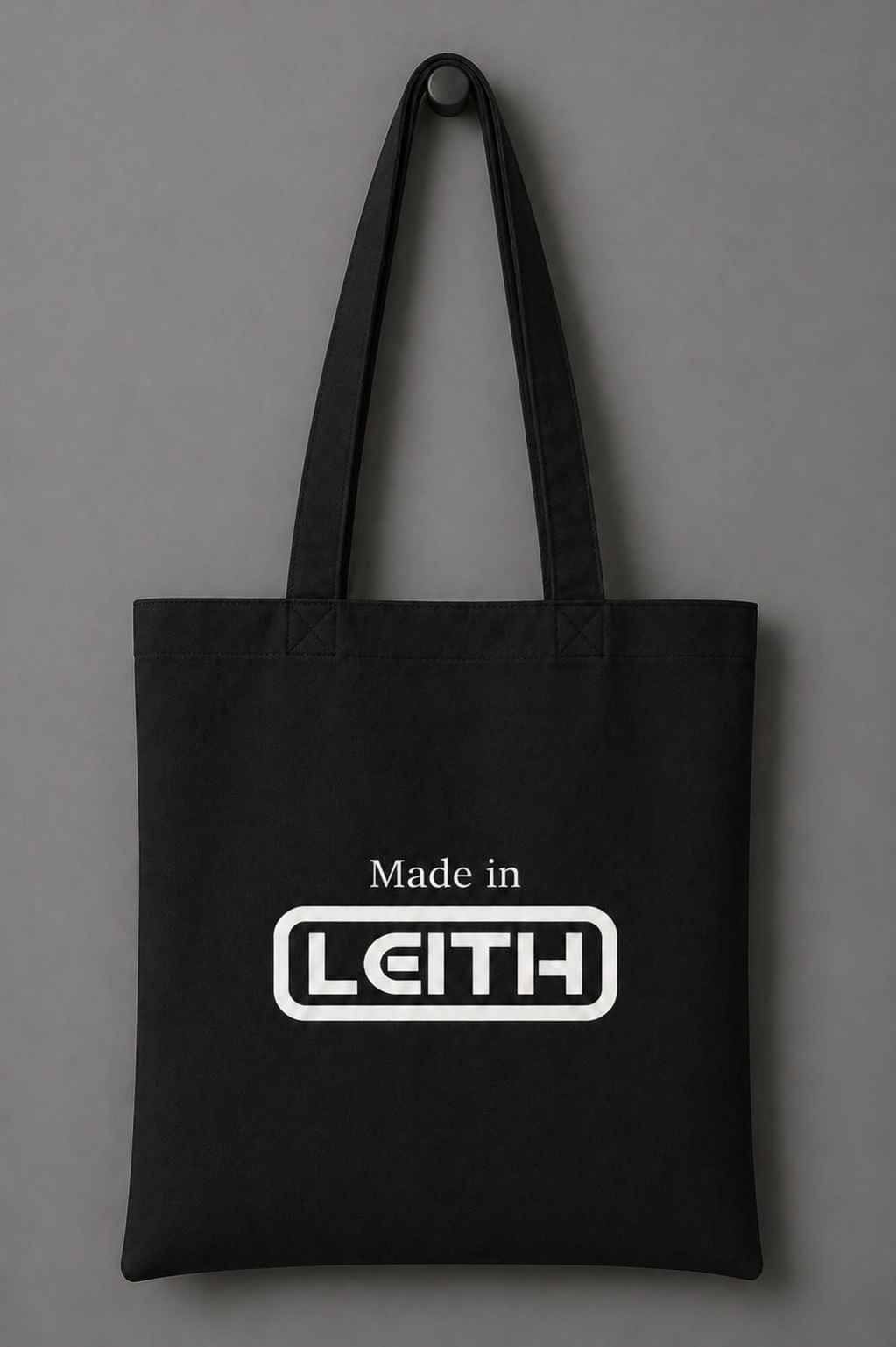 Made in Leith Tote Bag – Stylish Cotton Shopper Bag | Black, Green & Pink Reusable Everyday Bag (Copy)