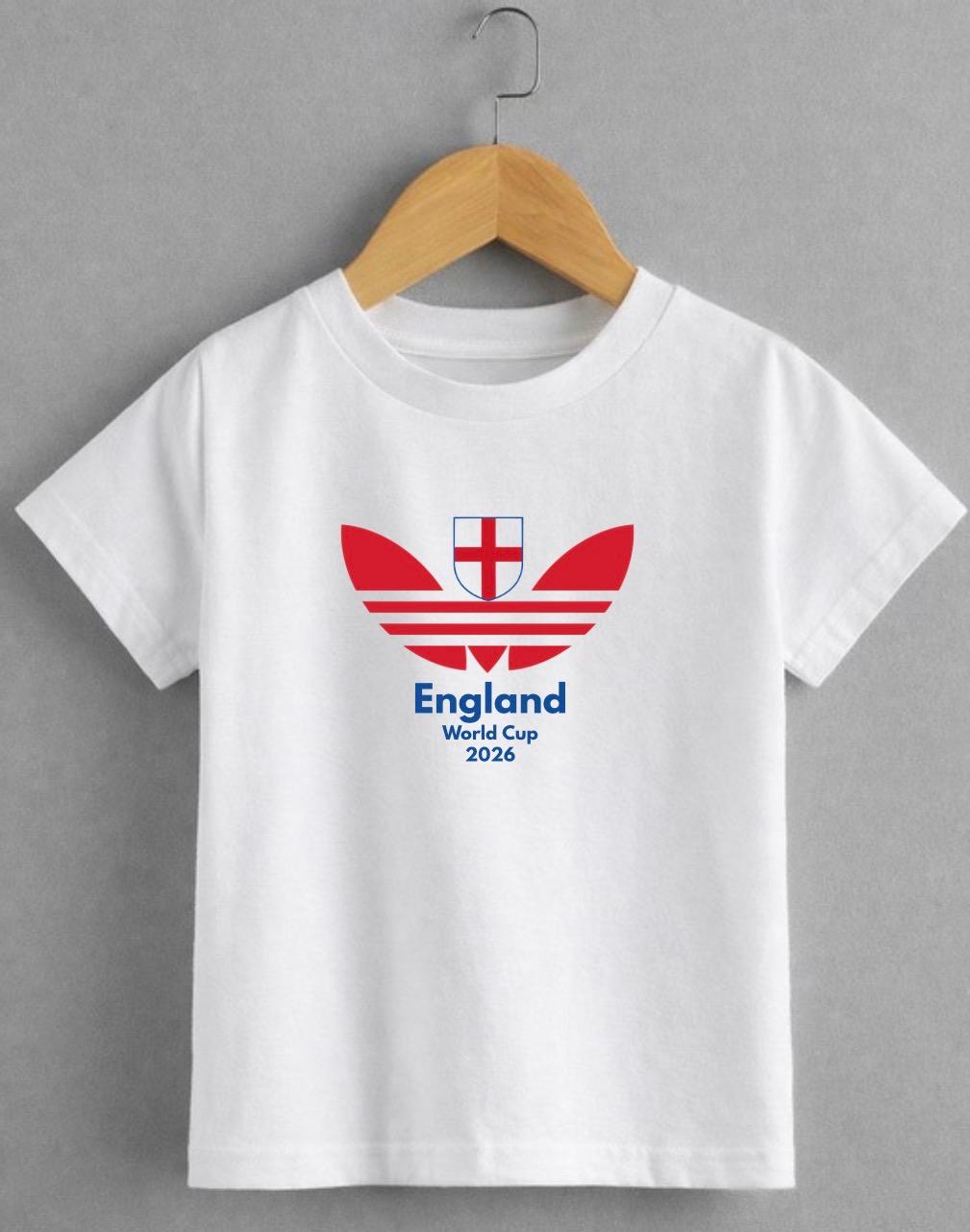 England World Cup 2026 Trefoil Style T-Shirt – England Football Fan Tee | Adults & Kids