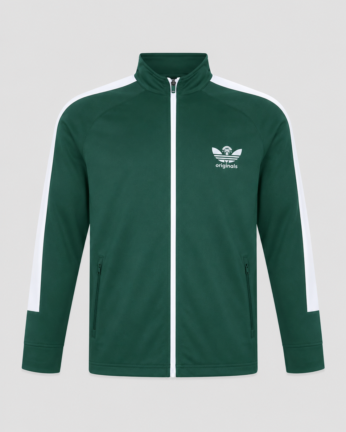 Hibs Crest Green  Zip-Up Jacket | Premium Lightweight Track Top | Hibernian  Supporters Wear | Love from Leith kids & adults