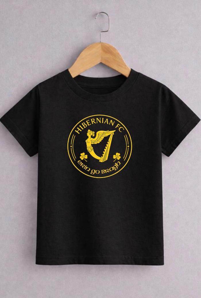Hibernian FC Inspired Erin Go Bragh T-Shirt – Hibs Football Tee – Black or Green ADULTS & KIDS