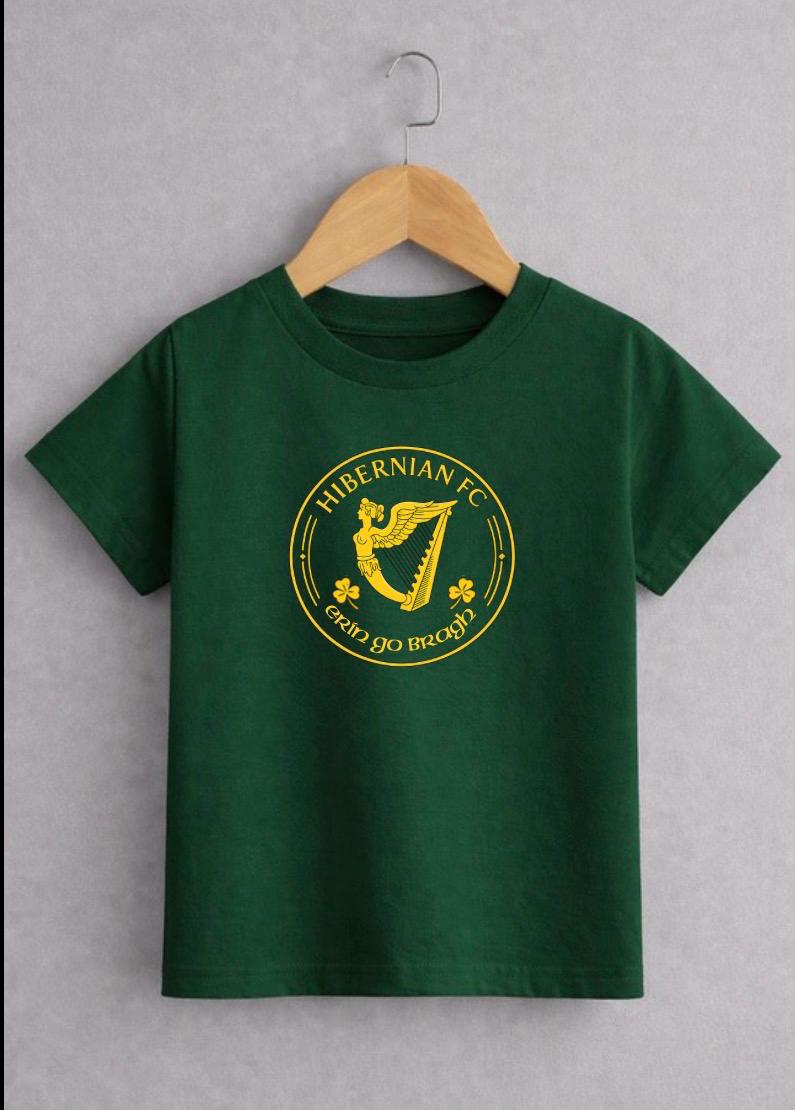 Hibernian FC Inspired Erin Go Bragh T-Shirt – Hibs Football Tee – Black or Green ADULTS & KIDS