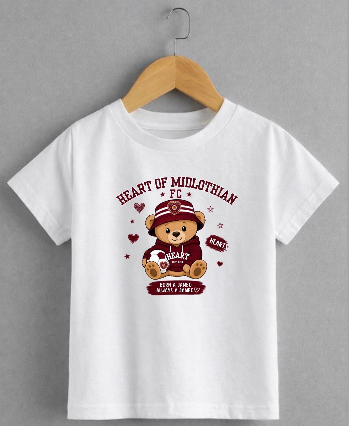 Hearts T-Shirt – Born a Jambo | Heart of Midlothian Inspired Boys & Girls Tee kids & adults