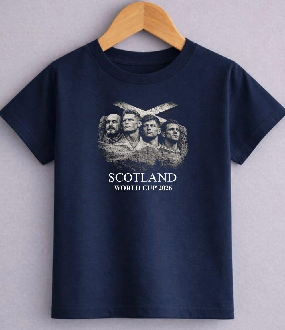 Scotland World Cup 2026 T-Shirt – Tartan Army Fan Tee – Navy Graphic Football Shirt kids & adults