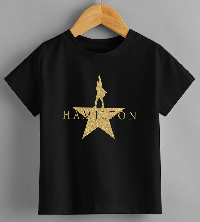 Hamilton Musical Inspired Gold Star T-Shirt | Theatre Fan Tee | Broadway Style Shirt
 ADULT