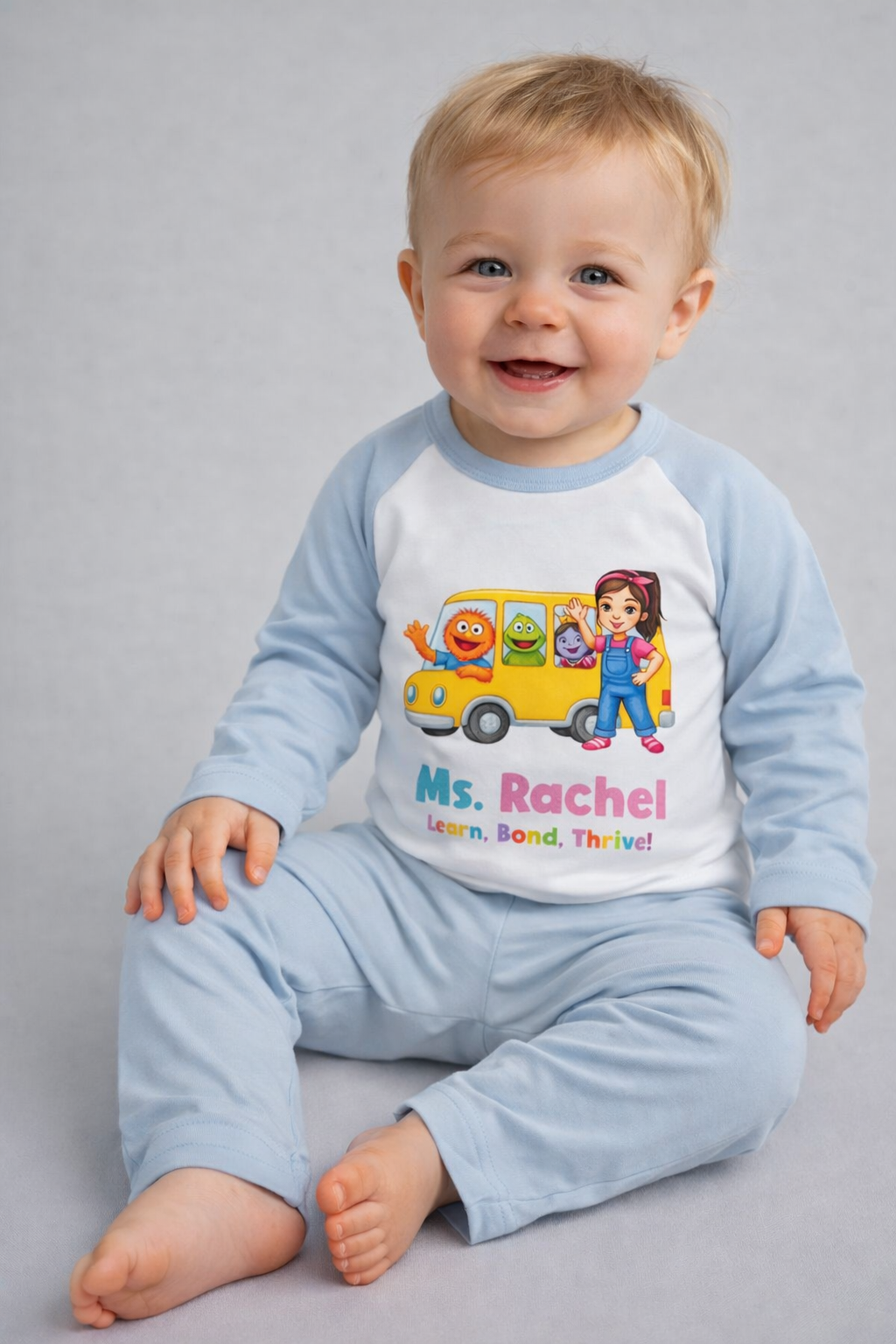 Ms Rachel Inspired Kids Pyjamas with Mini Bus | Baby & Toddler PJs | Perfect Birthday Gift