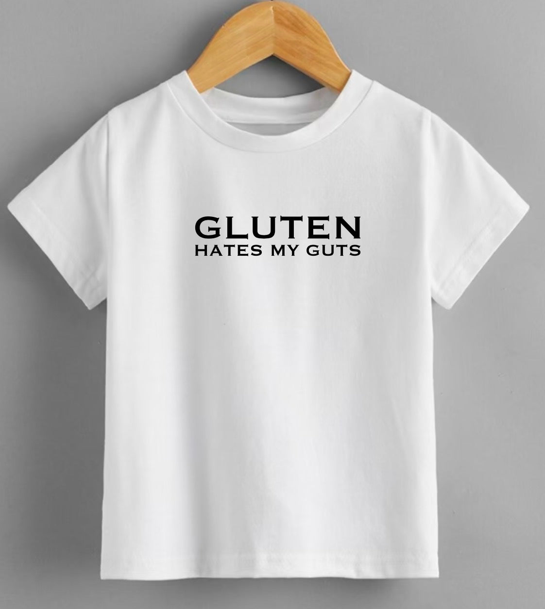 “Gluten Hates My Guts” T-Shirt – Funny Coeliac Awareness Tee | Gluten-Free Lifestyle Top | Adults & Kids