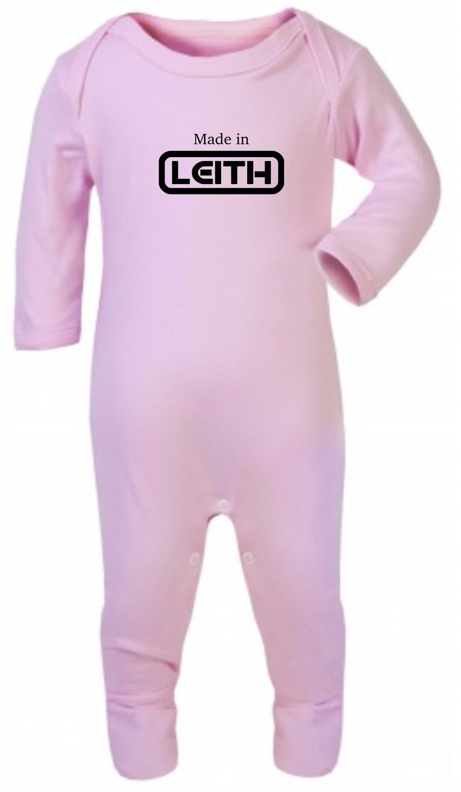 Made in Leith Personalised Baby Grow – Long Sleeve Romper | Newborn Gift | Custom Baby Outfit