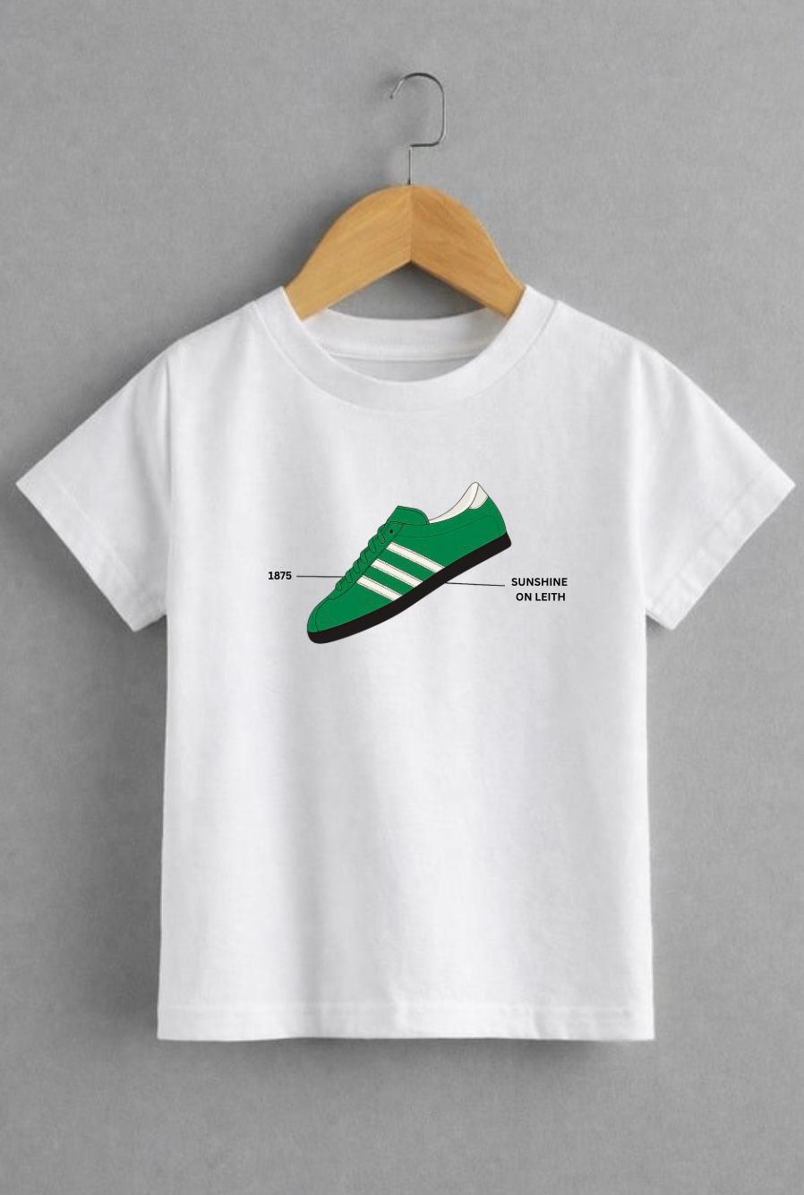 Sunshine on Leith 1875 Trainer Tee – Leith Football Inspired T-Shirt kids and adults